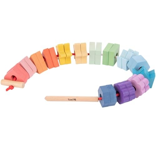 TickiT Rainbow Wooden Lacing Shapes