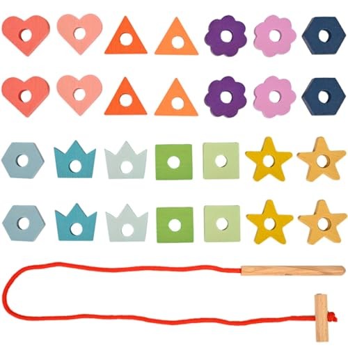 Formes De Laçage En Bois Arc-En-Ciel - Tickit