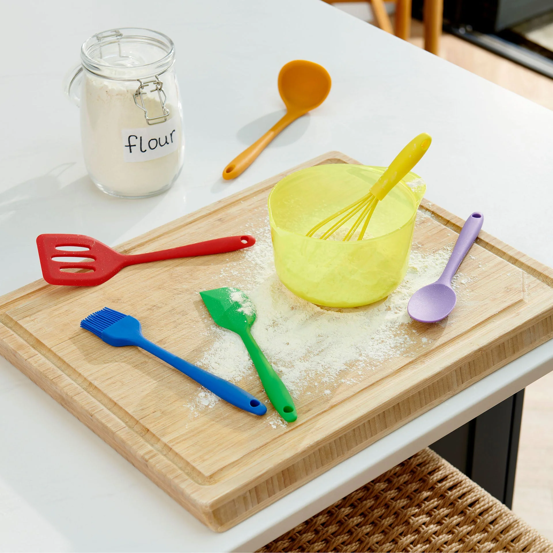 Set d'ustensiles en silicone arc-en-ciel - Tickit