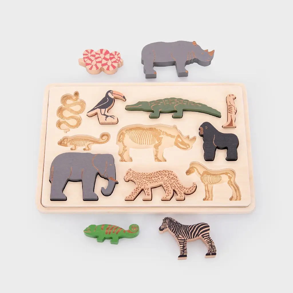 Puzzle à couches d'animaux de safari - Tickit