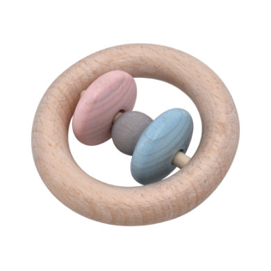 Anneau/hochet bleu et rose